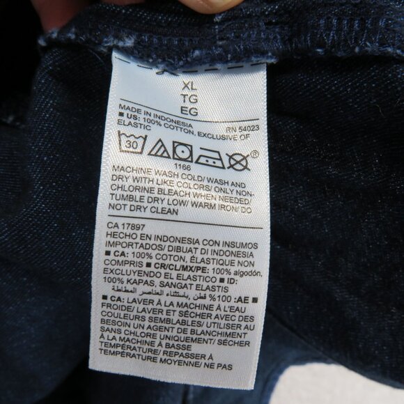 Old Navy Jean Dress Size XL Dark Wash Blue Denim Sleeveless Ruffle Hem Mini New - Picture 10 of 10